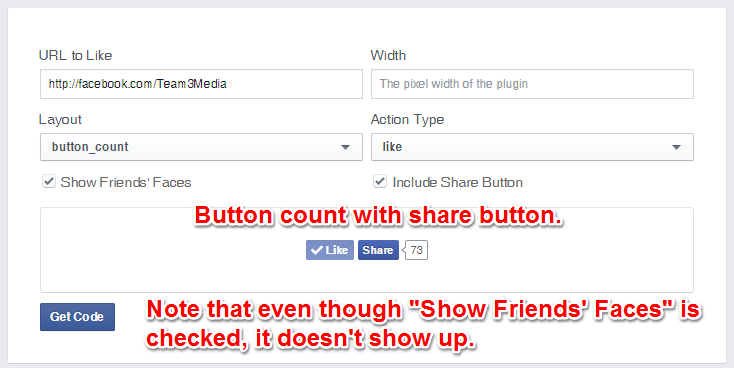 Facebook Like Button Button Count Layout With Share