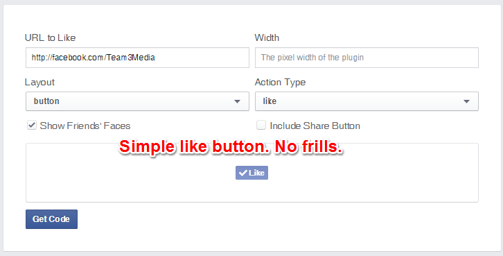 Facebook Like Button Simple Layout Without Share