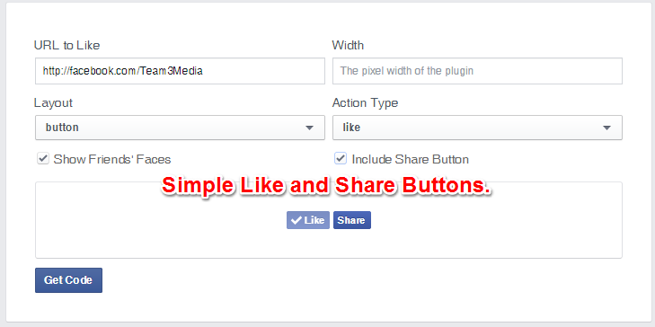 Facebook Like Button Simple Layout With Share